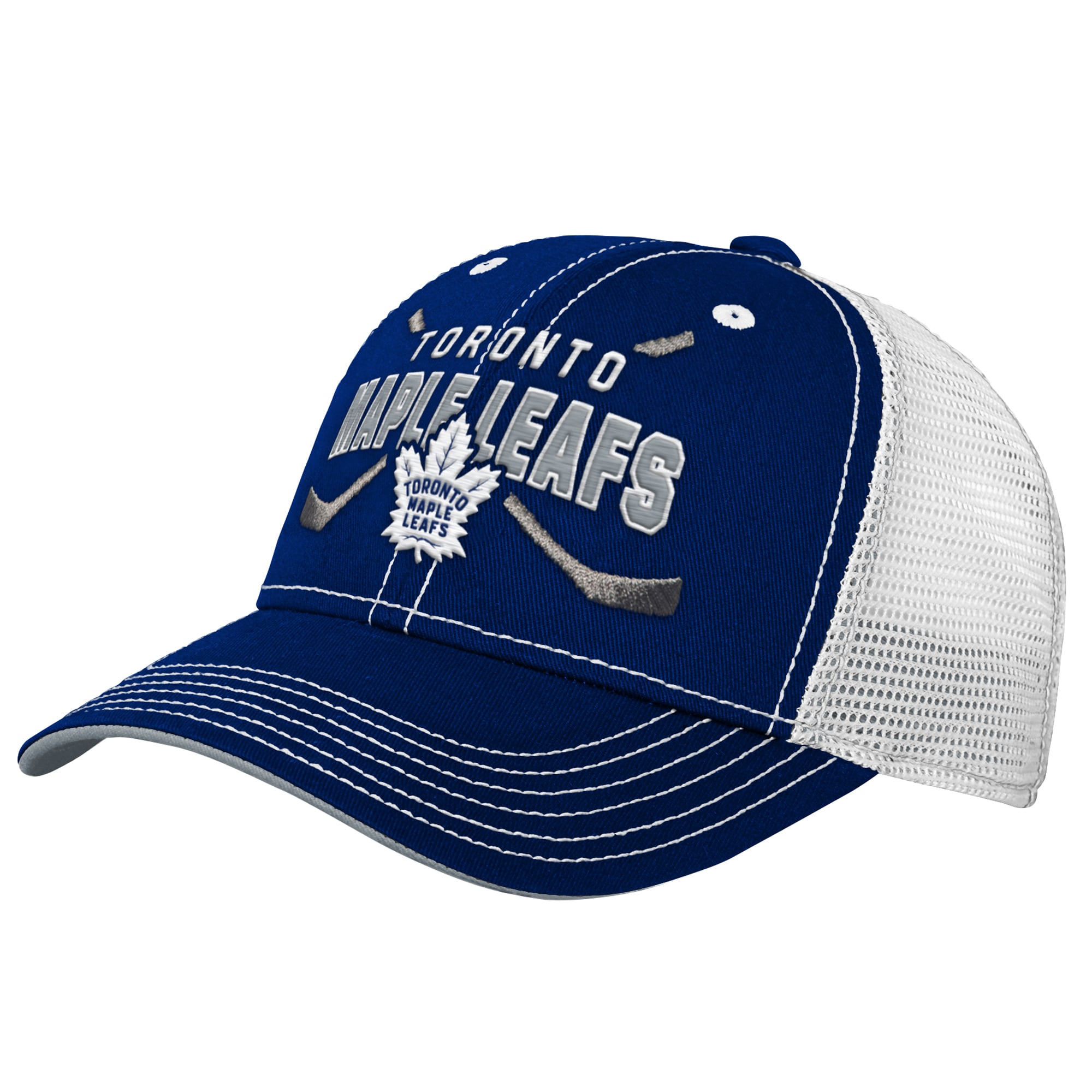Casquette ajustable Outerstuff bleue des Maple Leafs de Toronto pour jeunes, modèle Lockup Mesh Back