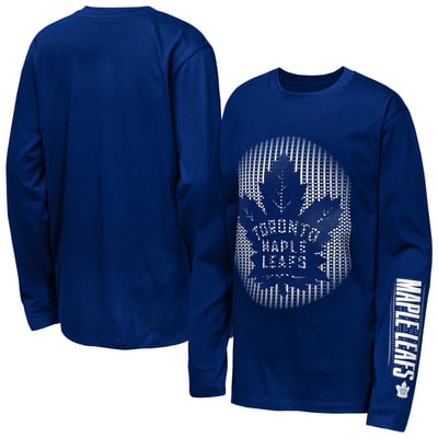 Youth Toronto Maple Leafs  Outerstuff Blue Regroup & Reset Long Sleeve T-Shirt