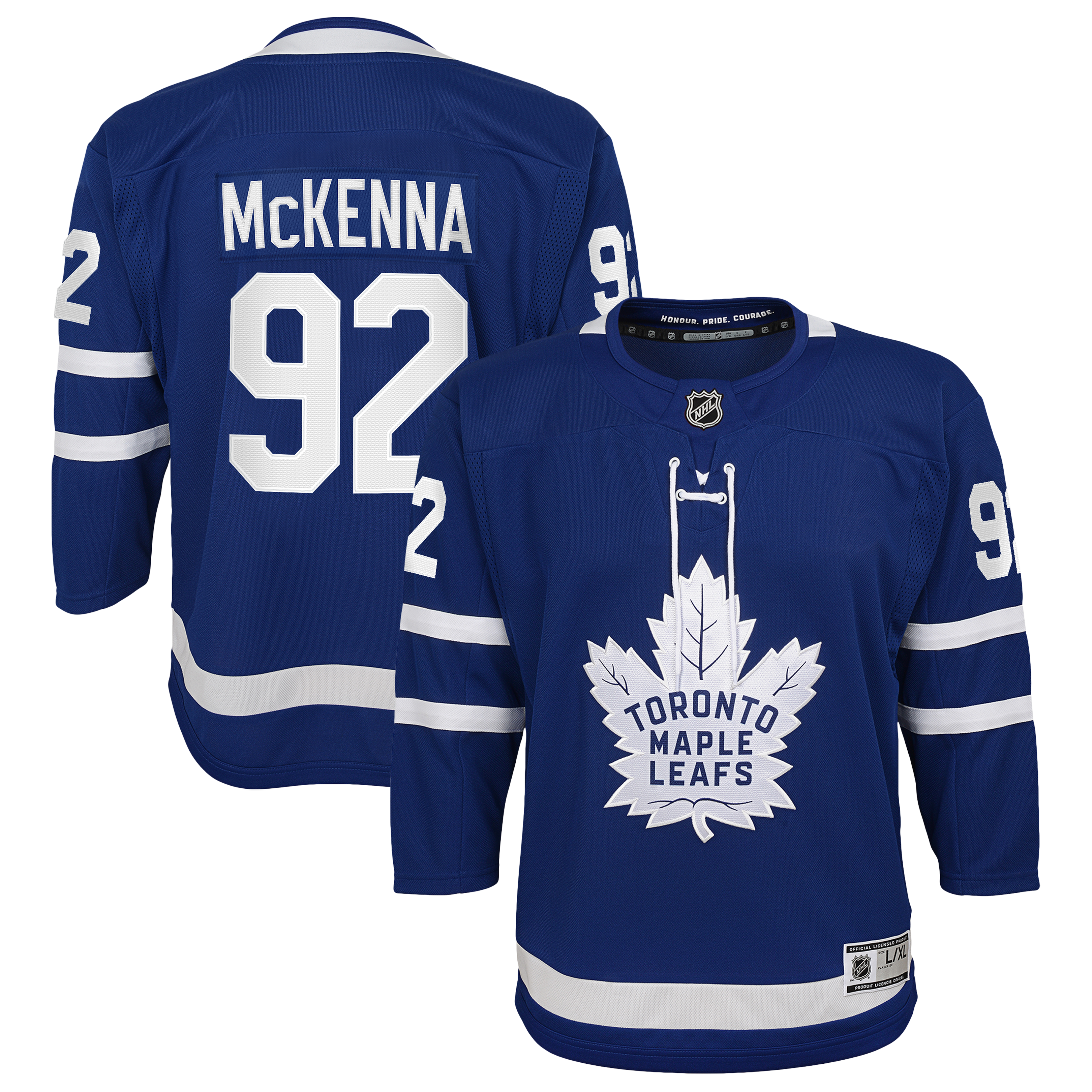 Maillot domicile premium bleu des Maple Leafs de Toronto pour jeunes Outerstuff Gavin McKenna