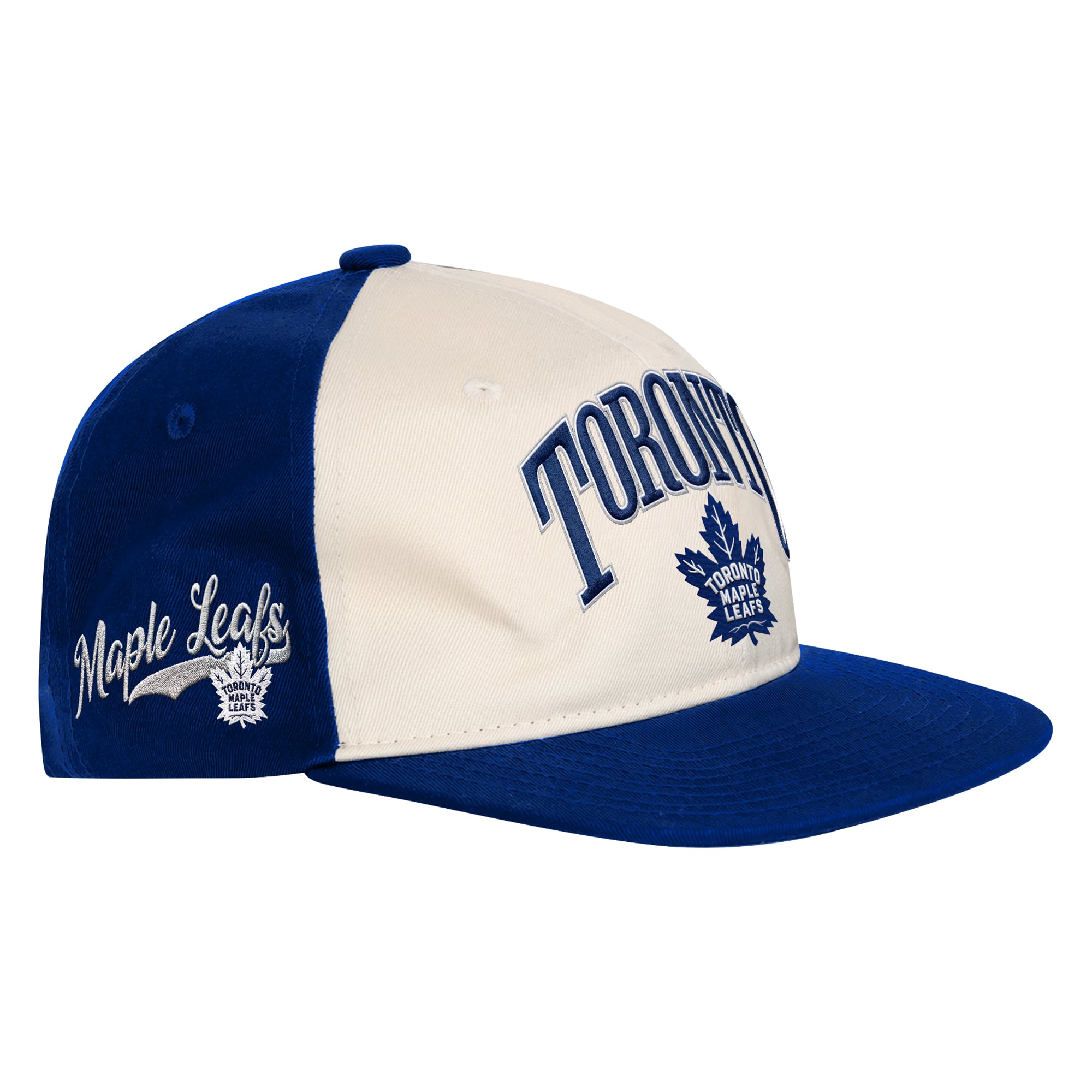 Casquette à pression Outerstuff Arch pour jeunes, naturelle/bleue, Toronto Maple Leafs