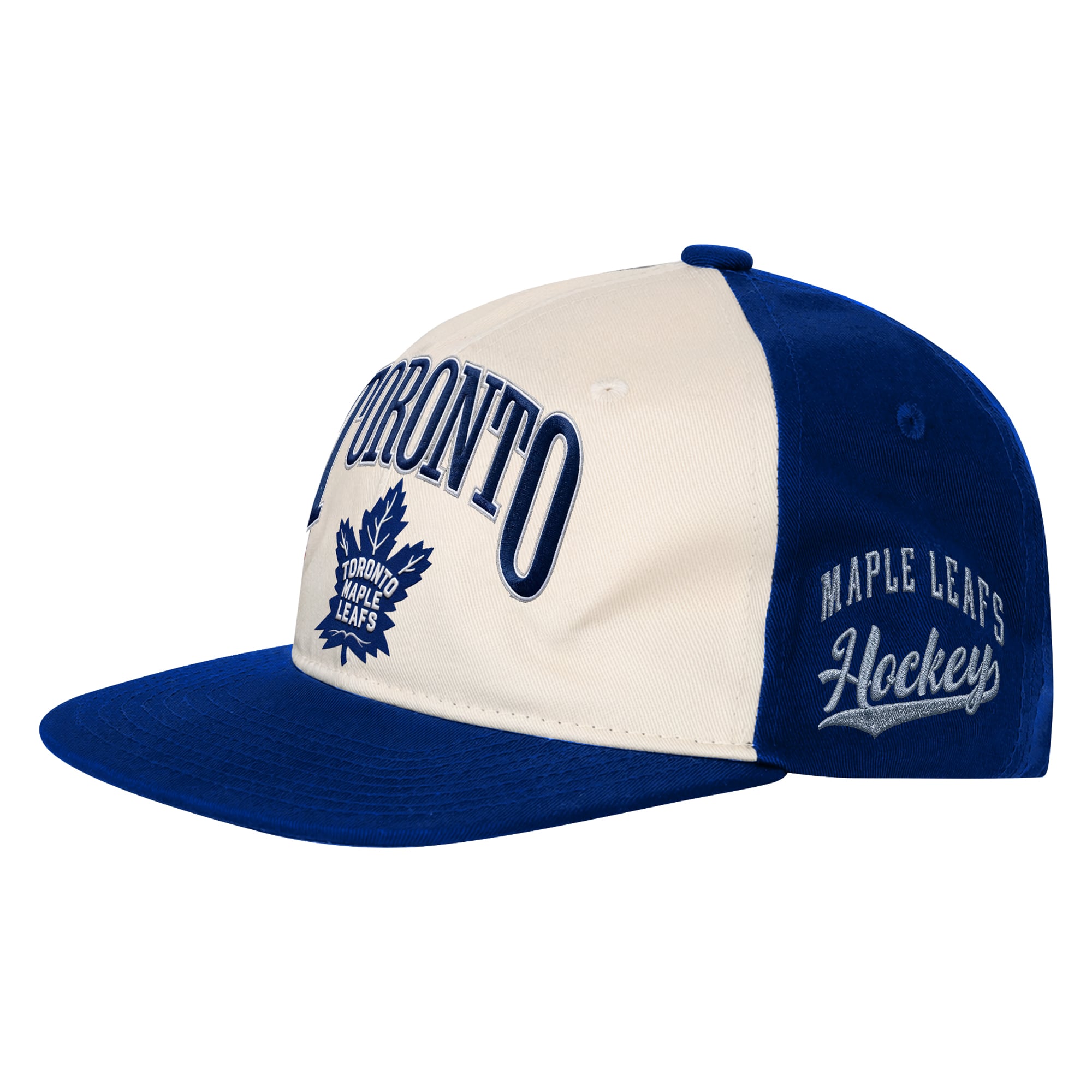 Casquette à pression Outerstuff Arch pour jeunes, naturelle/bleue, Toronto Maple Leafs