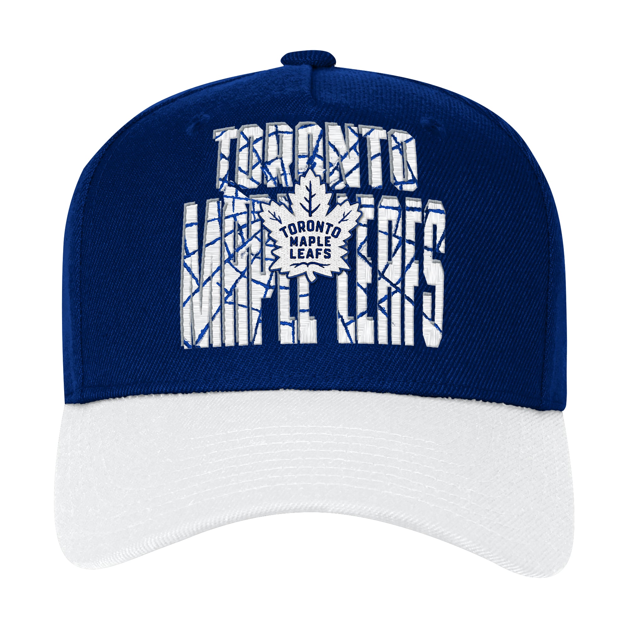 Casquette ajustable Outerstuff bleu marine et blanche des Maple Leafs de Toronto pour jeunes