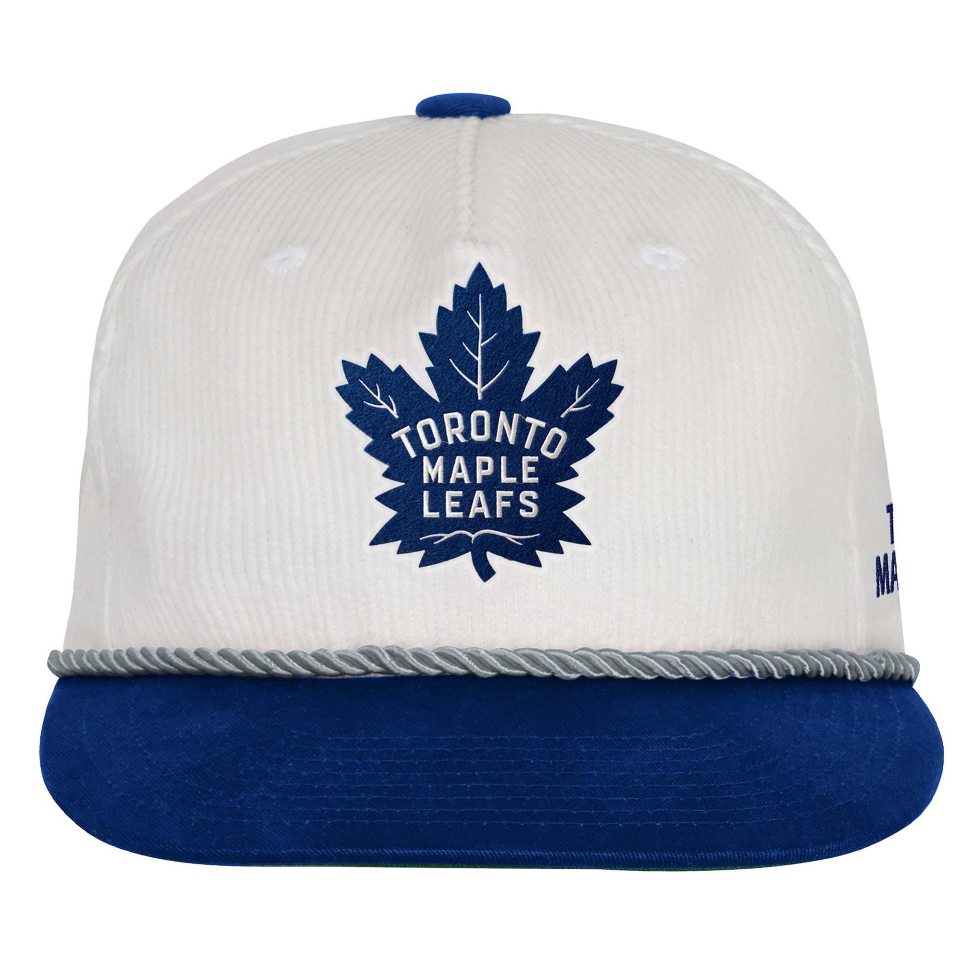 Casquette blanche Outerstuff pour jeunes des Maple Leafs de Toronto à cordon plat et fermeture à pression