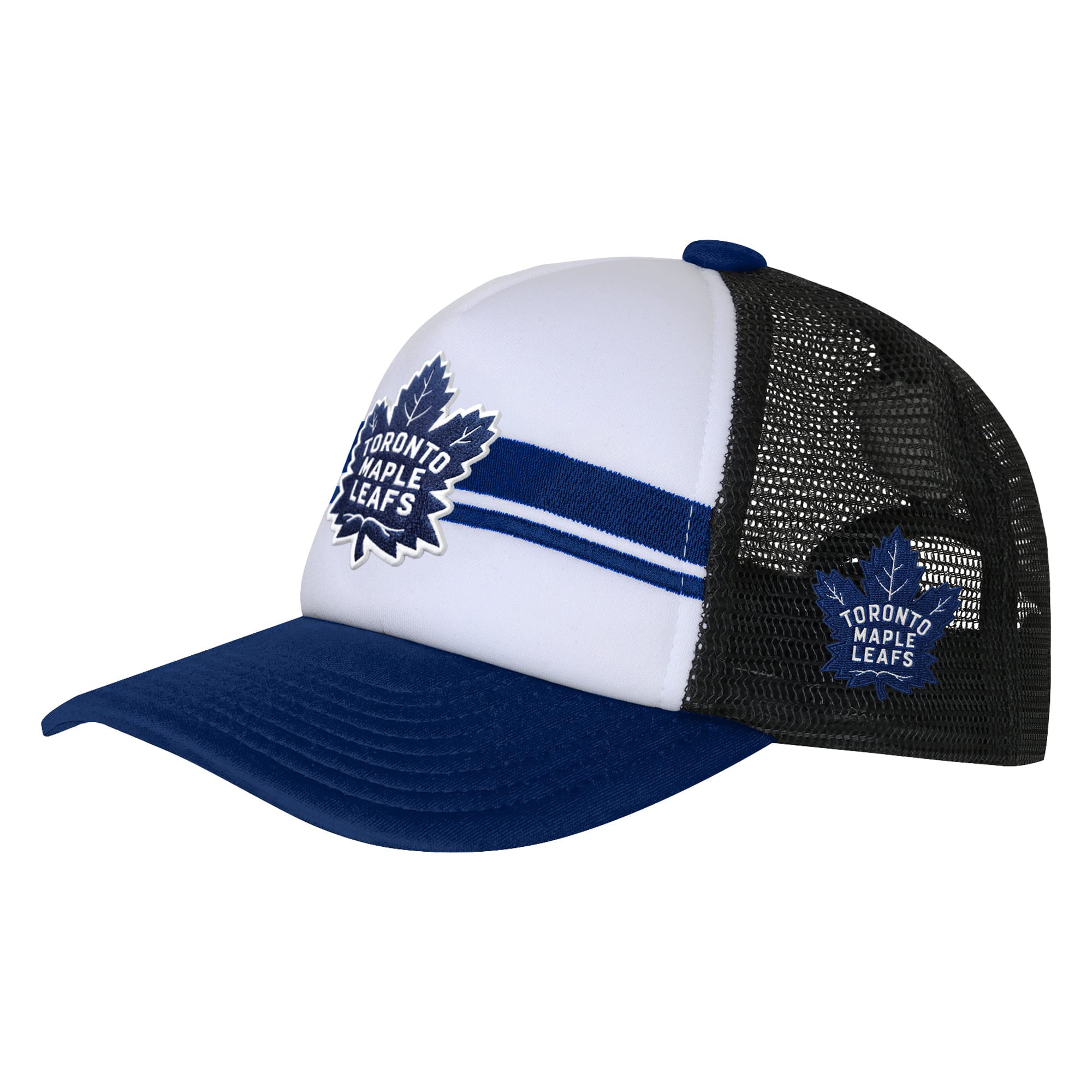 Casquette de camionneur unique blanche des Maple Leafs de Toronto pour jeunes de la marque Outerstuff