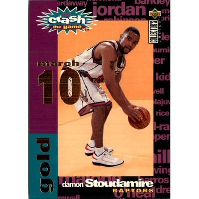 1995-96 Collector's Choice Crash the Game Assists/Rebounds Gold #C26B Damon Stoudamire