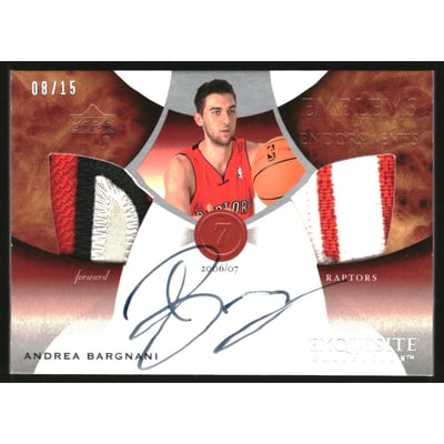 2006-07 Exquisite Collection Emblems of Endorsements Andrea Bargnani Auto /15