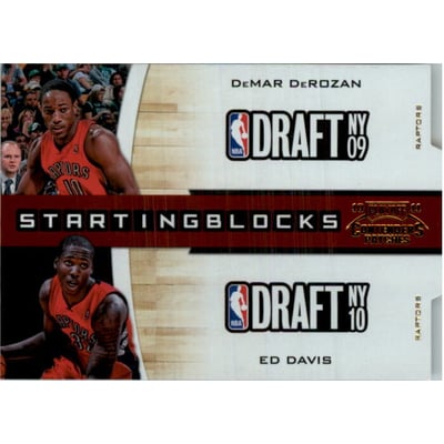 2010-11 Playoff Contenders Patches Starting Blocks Die Cuts Gold #11 DeMar DeRozan/Ed Davis