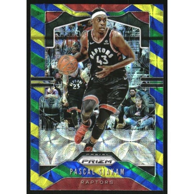 2019-20 Panini Prizm Prizms Choice Blue Yellow and Green #156 Pascal Siakam
