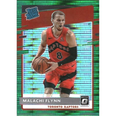 2020-21 Donruss Optic Fanatics Green Pulsar #179 Malachi Flynn RR