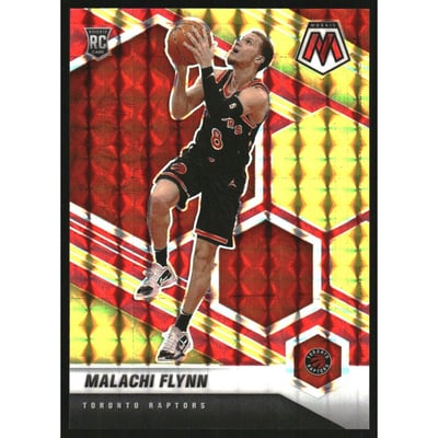 2020-21 Panini Mosaic Mosaic Choice Fusion Red and Yellow #236 Malachi Flynn