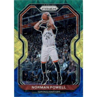 2020-21 Panini Prizm Prizms Choice Blue Yellow and Green #157 Norman Powell