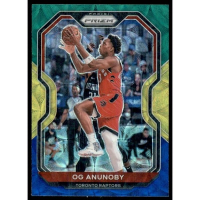 2020-21 Panini Prizm Prizms Choice Blue Yellow and Green #211 OG Anunoby