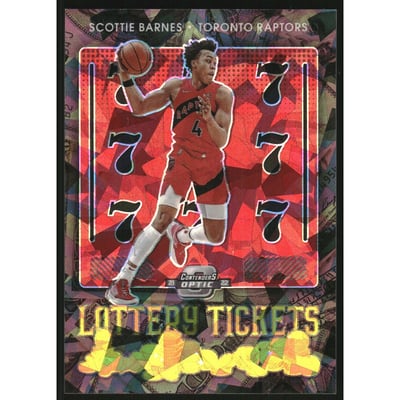 2021-22 Panini Contenders Optic Lottery Ticket Red Cracked Ice #4 Scottie Barnes
