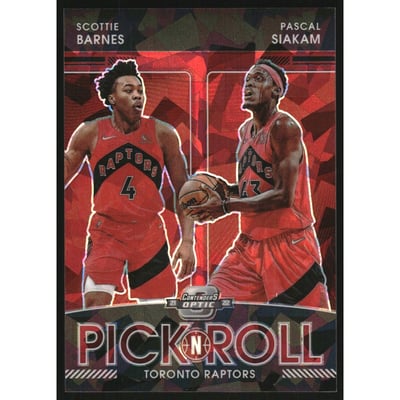 2021-22 Panini Contenders Optic Pick n Roll Red Cracked Ice #20 Pascal Siakam/Scottie Barnes