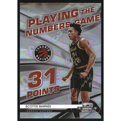 2021-22 Panini Contenders Optic Playing the Numbers Game #20 Scottie Barnes
