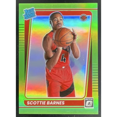 2021-22 Panini Donruss Optic Lime Green Prizm #186 Scottie Barnes RC /149