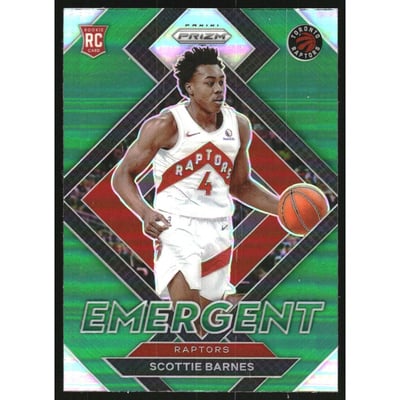 2021-22 Panini Prizm Emergent Prizms Green #13 Scottie Barnes