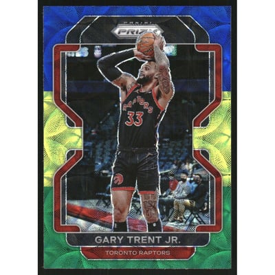 2021-22 Panini Prizm Prizms Choice Blue Yellow and Green #131 Gary Trent Jr.