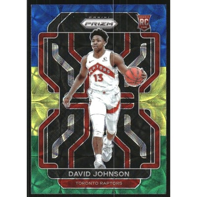 2021-22 Panini Prizm Prizms Choice Blue Yellow and Green #278 David Johnson
