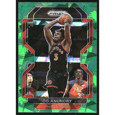2021-22 Panini Prizm Prizms Green Ice #206 OG Anunoby