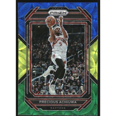 2022-23 Panini Prizm Prizms Choice Blue Yellow and Green #37 Precious Achiuwa