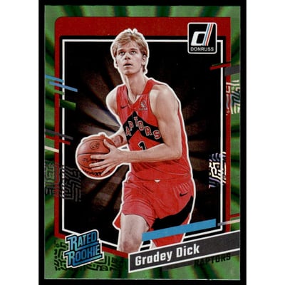 2023-24 Donruss Holo Green Laser #247 Gradey Dick