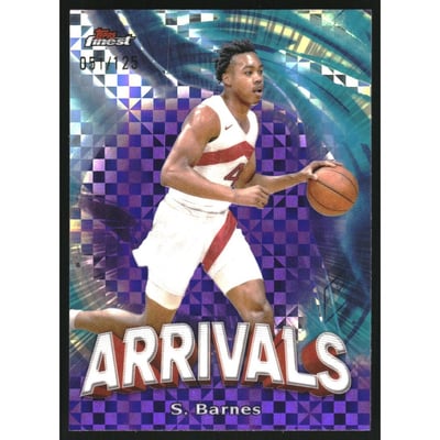2023-24 Finest Arrivals Purple Checkerboard Refractors #A3 Scottie Barnes