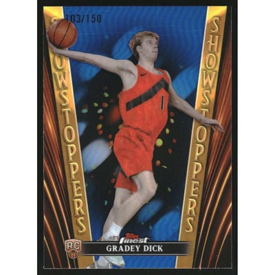 2023-24 Finest Showstoppers Blue Refractors #SS27 Gradey Dick