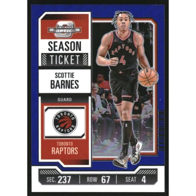 2023-24 Panini Contenders Optic Blue #58 Scottie Barnes