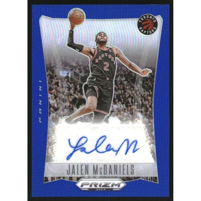 2023-24 Panini Prizm Deca Signatures Prizms Blue #29 Jalen McDaniels/49