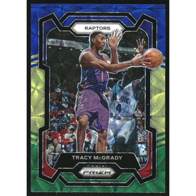 2023-24 Panini Prizm Prizms Choice Blue Yellow and Green #196 Tracy McGrady