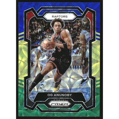 2023-24 Panini Prizm Prizms Choice Blue Yellow and Green #91 OG Anunoby