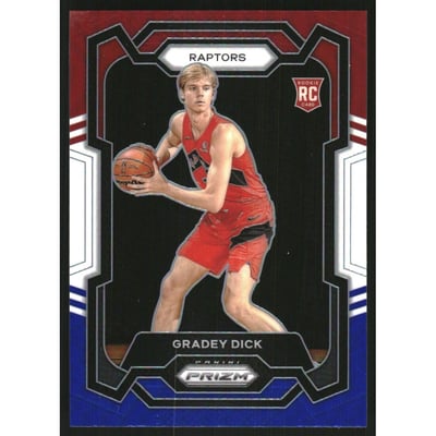 2023-24 Panini Prizm Prizms Red White and Blue #134 Gradey Dick