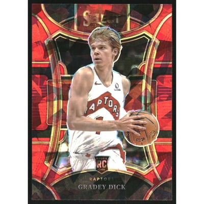 2023-24 Select Prizms Red Cracked Ice #312 Gradey Dick
