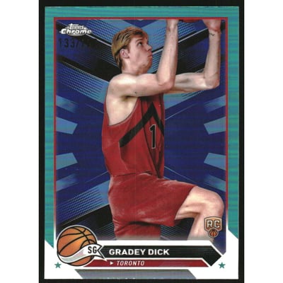2023-24 Topps Chrome Aqua Refractors #169 Gradey Dick