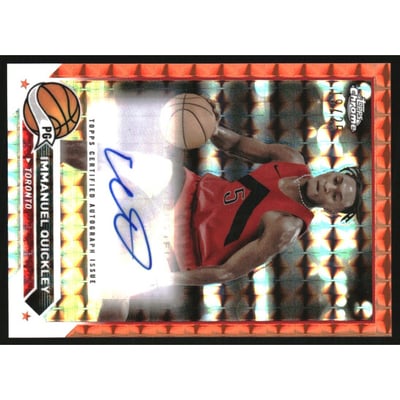 2023-24 Topps Chrome Autographs Orange Geometric Refractors #CGIQ Immanuel Quickley