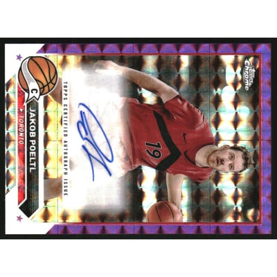2023-24 Topps Chrome Autographs Purple Geometric Refractors #CGJPO Jakob Poeltl