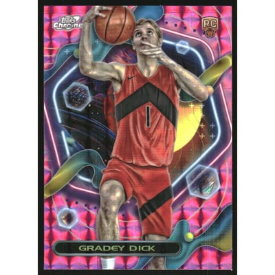 2023-24 Topps Cosmic Chrome Pink Galaxy Refractors #162 Gradey Dick