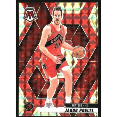 2024-25 Panini Mosaic Mosaic Choice Fusion Red and Yellow #162 Jakob Poeltl