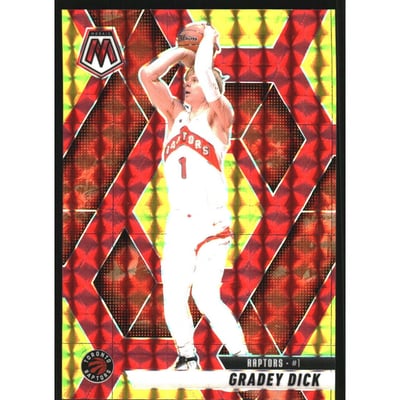2024-25 Panini Mosaic Mosaic Choice Fusion Red and Yellow #98 Gradey Dick