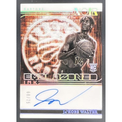 2024-25 Panini Noir Emblazoned Ink #EBI-JKW Ja'Kobe Walter Auto /75