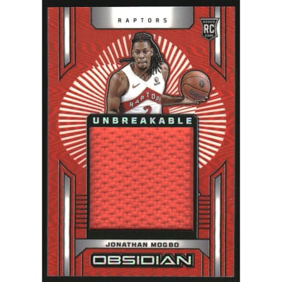 2024-25 Panini Obsidian Unbreakable Memorabilia Electric Etch Orange Flood #26 Jonathan Mogbo