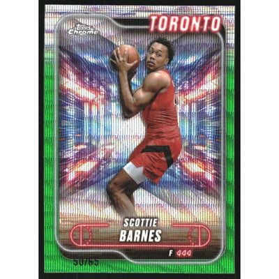 2024-25 Topps Chrome Green Wave Refractors #89 Scottie Barnes