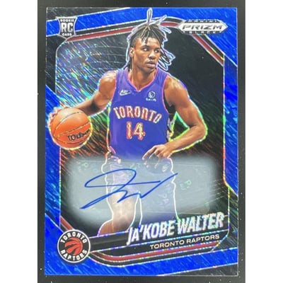 2024 Panini Prizm Black Blue Shimmer FOTL Prizms #99 Ja'Kobe Walter RC Auto /25
