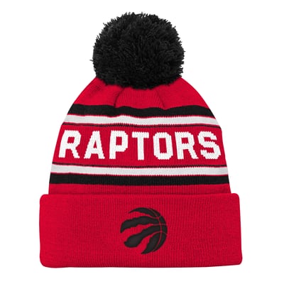  Toronto Raptors Outerstuff Backboard Jacquard Cuffed Knit Hat with Pom  - Red