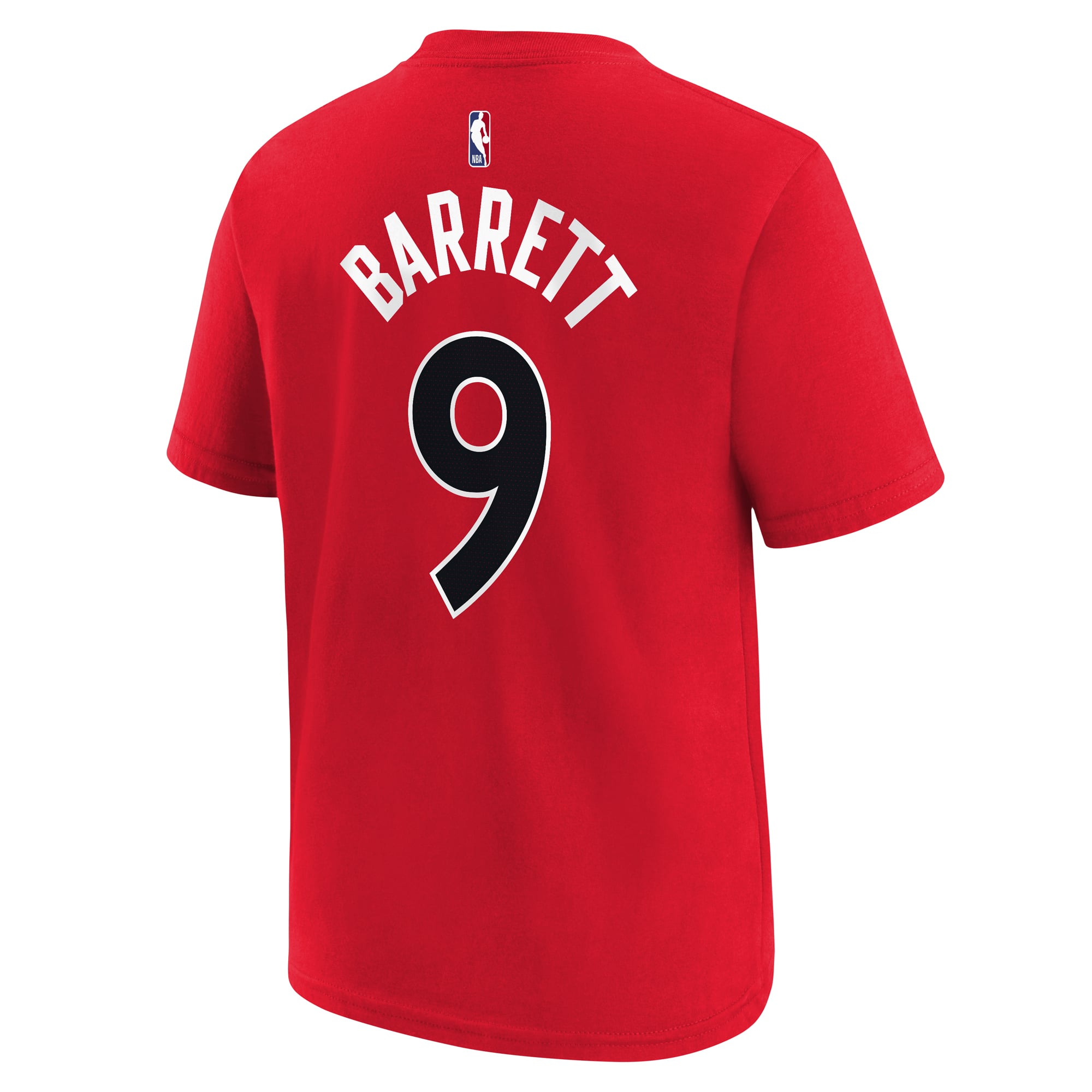 T-shirt garçon RJ Barrett rouge des Raptors de Toronto, avec nom et numéro emblématiques