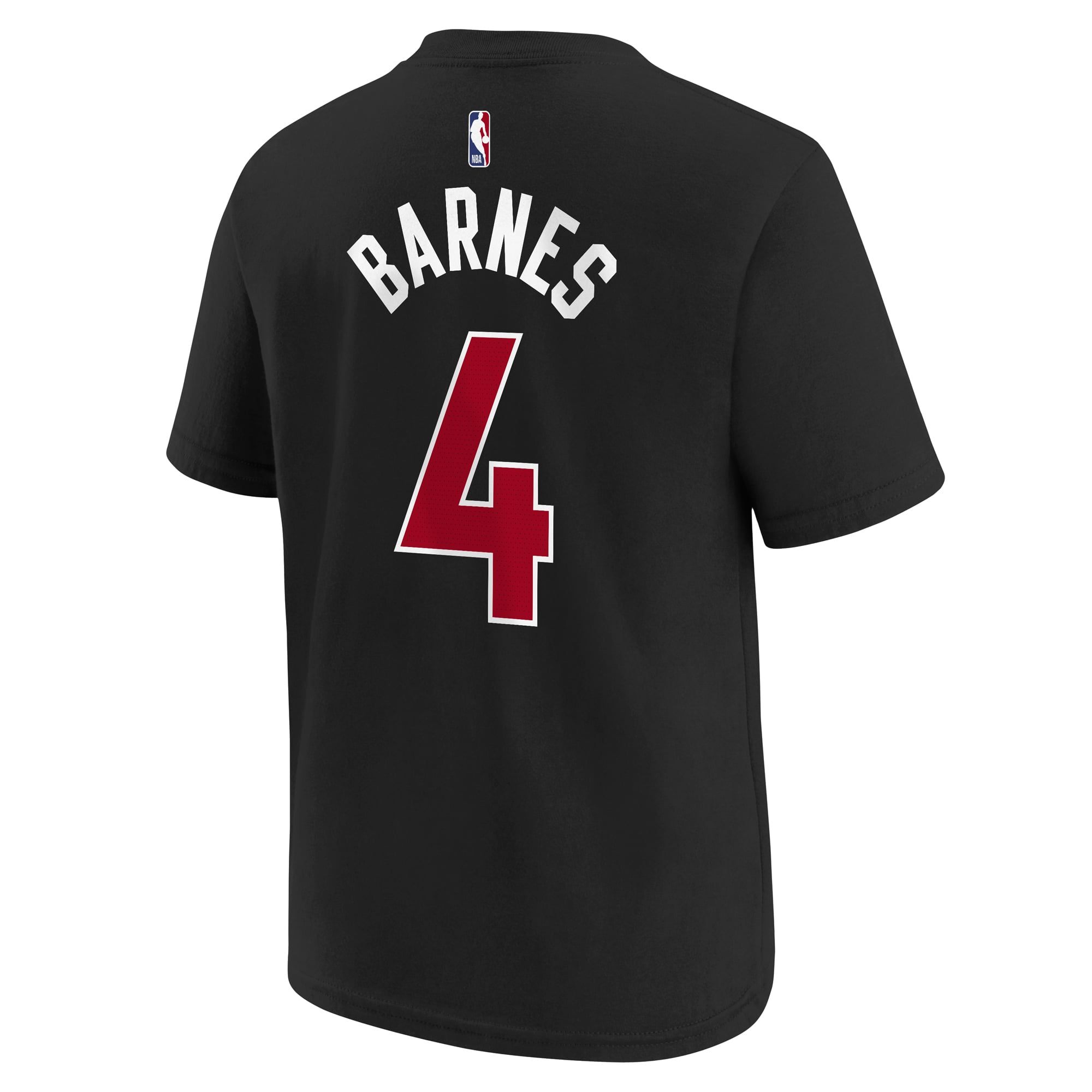 T-shirt noir pour garçon Scottie Barnes des Raptors de Toronto, avec nom et numéro.