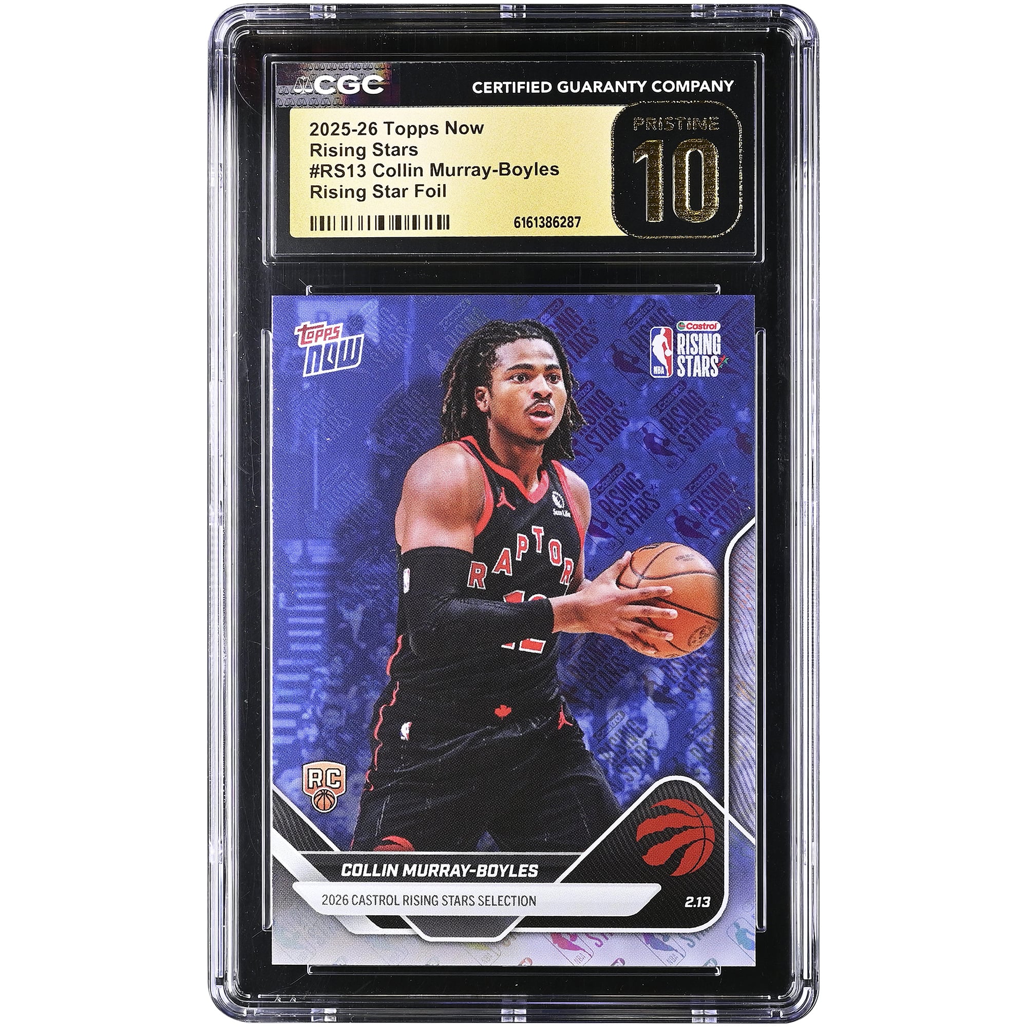 Collin Murray-Boyles Toronto Raptors 2025-26 Topps Now Rising Stars Foil #RS13 CGC Authenticated PRISTINE 10 Rookie Card