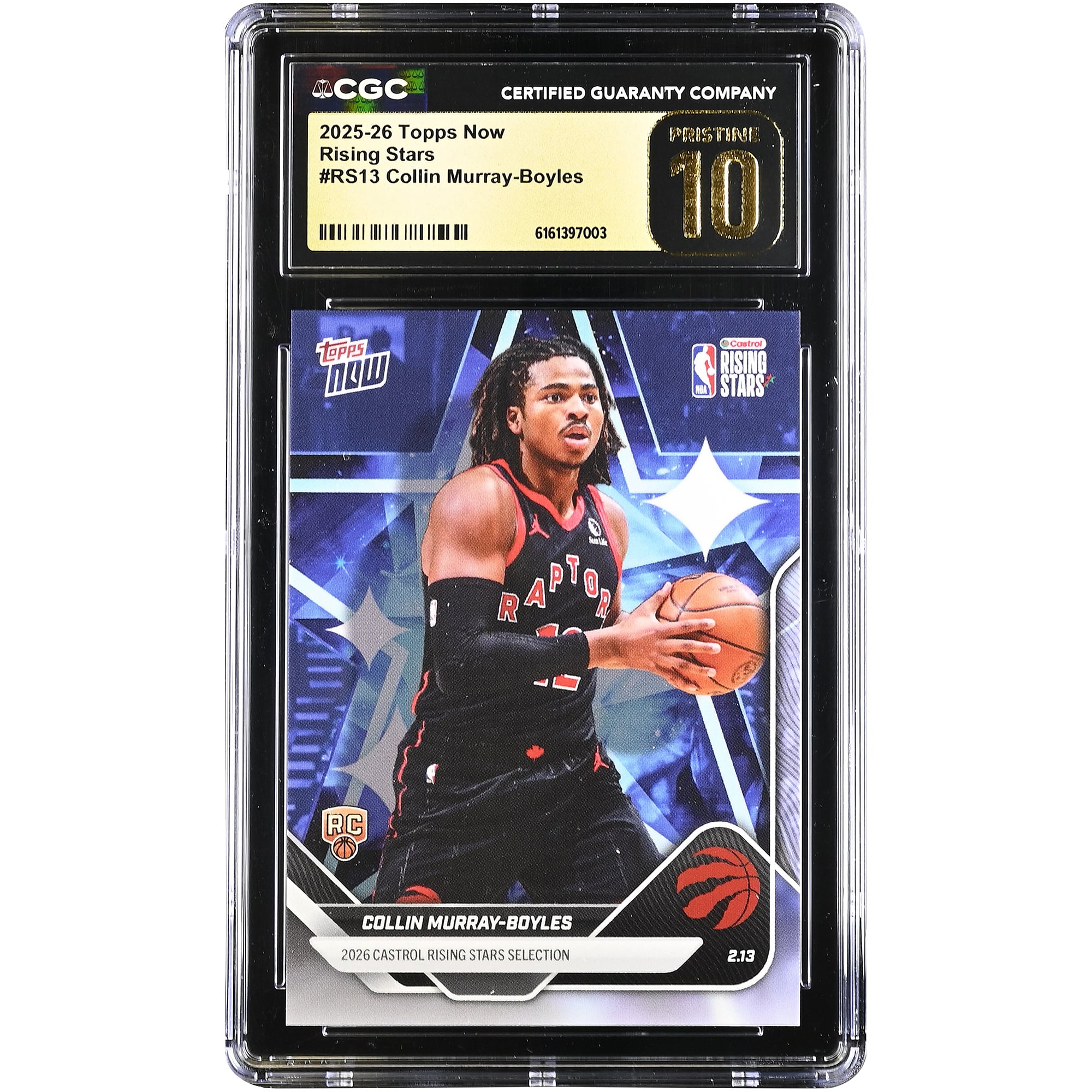 Collin Murray-Boyles Toronto Raptors 2025-26 Topps Now Rising Stars #RS13 CGC Authenticated PRISTINE 10 Rookie Card