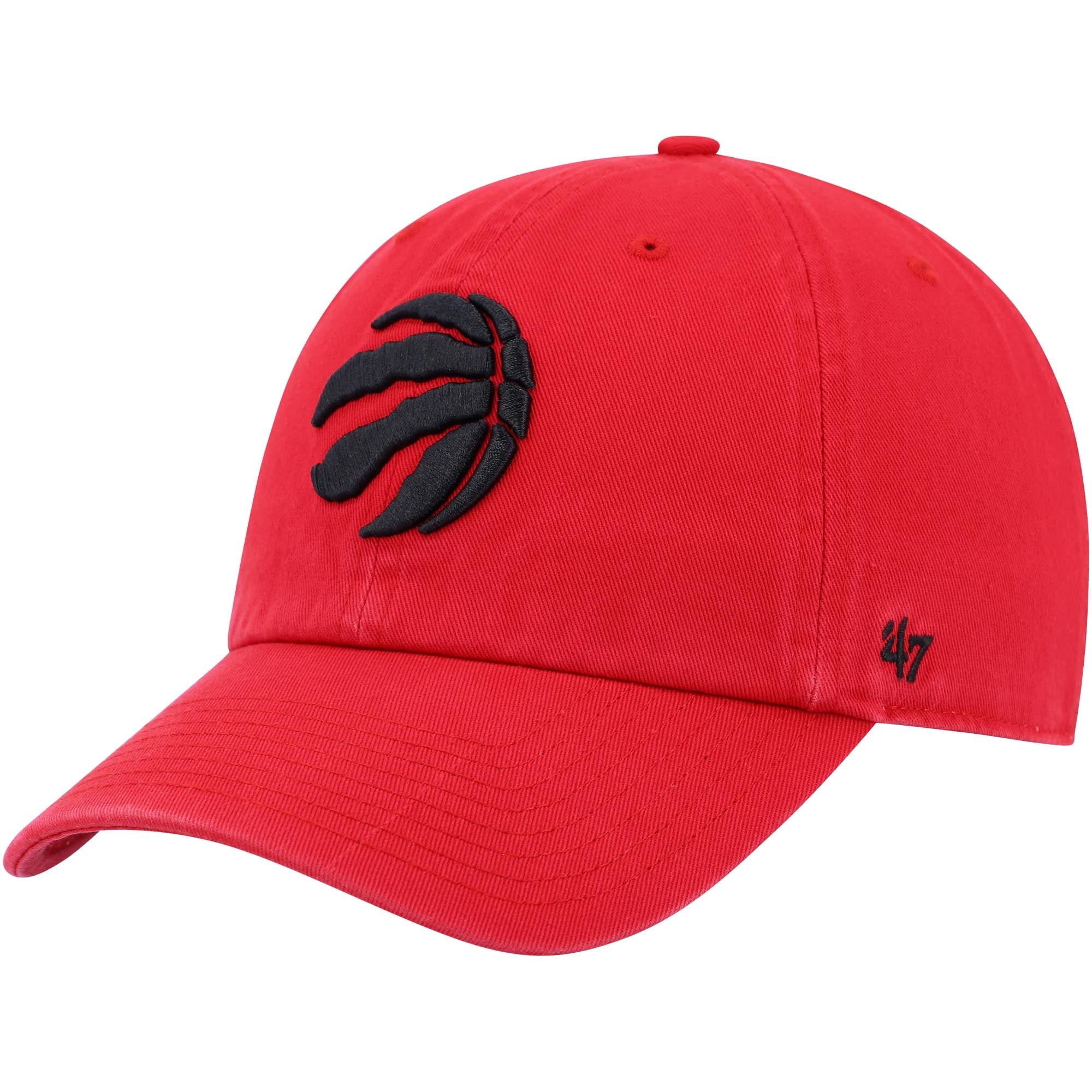Men's '47 Red Toronto Raptors Core Logo Clean Up Adjustable Hat